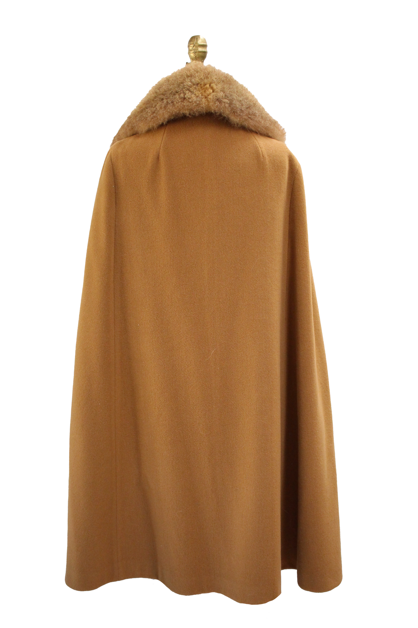 1960s Camel Cashmere Wool Blend Cape with Belt