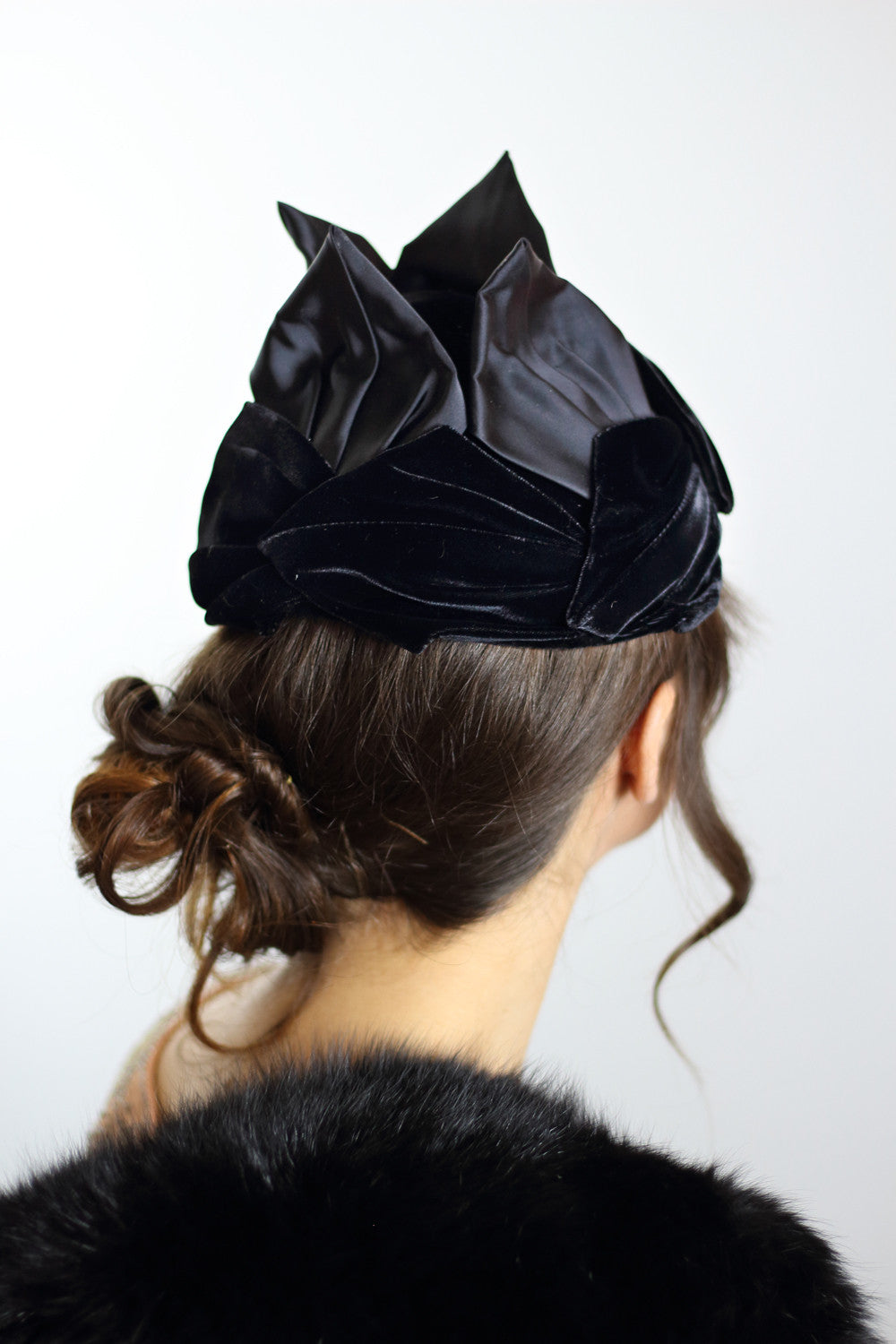 Couture 1920s Avant Garde Black Flapper Hat