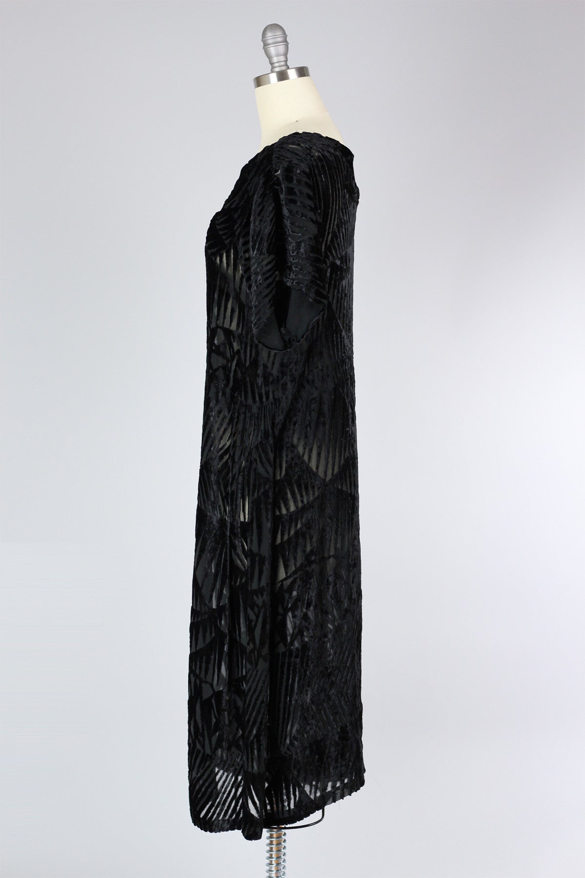 Rare 1920s Devoré Silk Velvet Dress