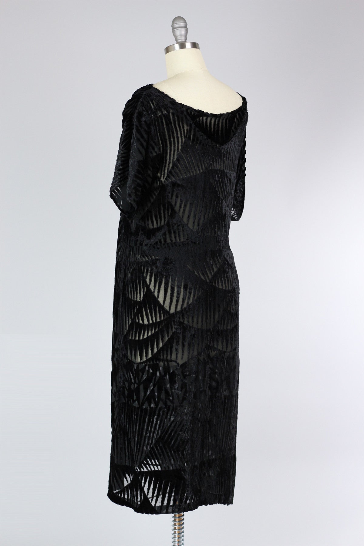 Rare 1920s Devoré Silk Velvet Dress