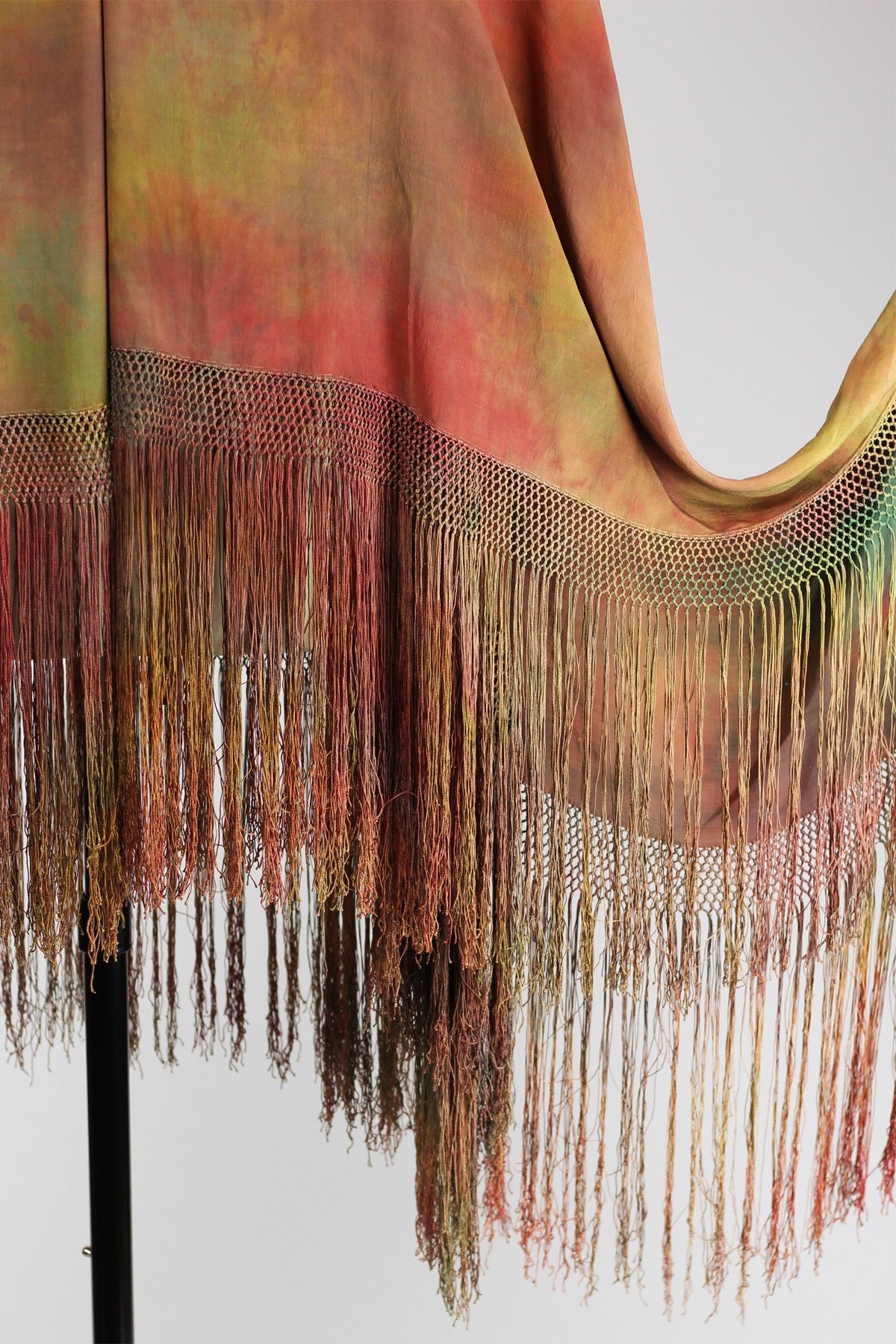 1920s Tie Dye Antique Chinese Silk Shawl