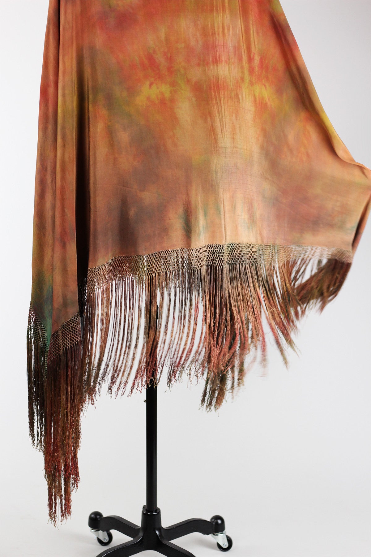 1920s Tie Dye Antique Chinese Silk Shawl