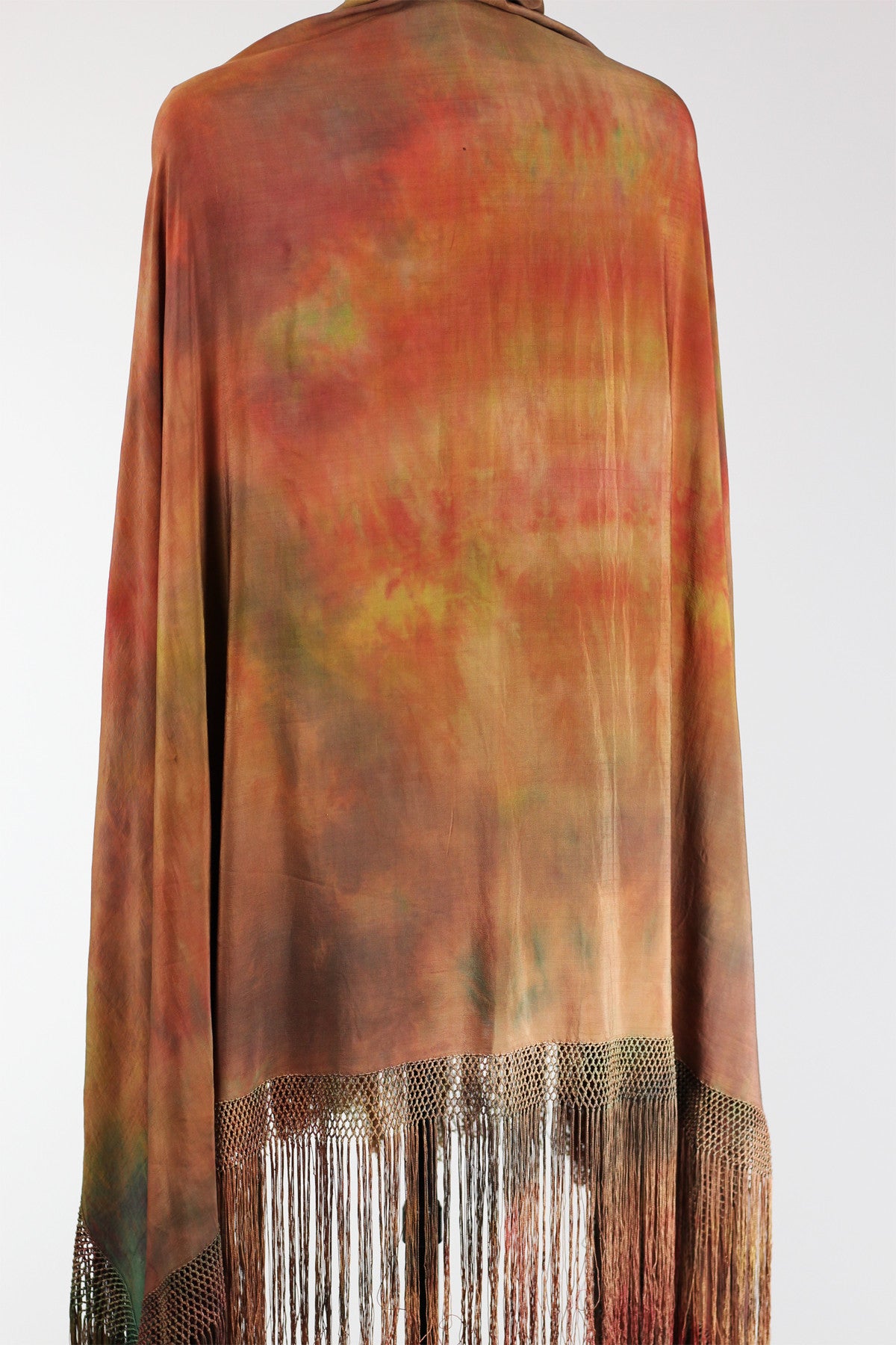 1920s Tie Dye Antique Chinese Silk Shawl