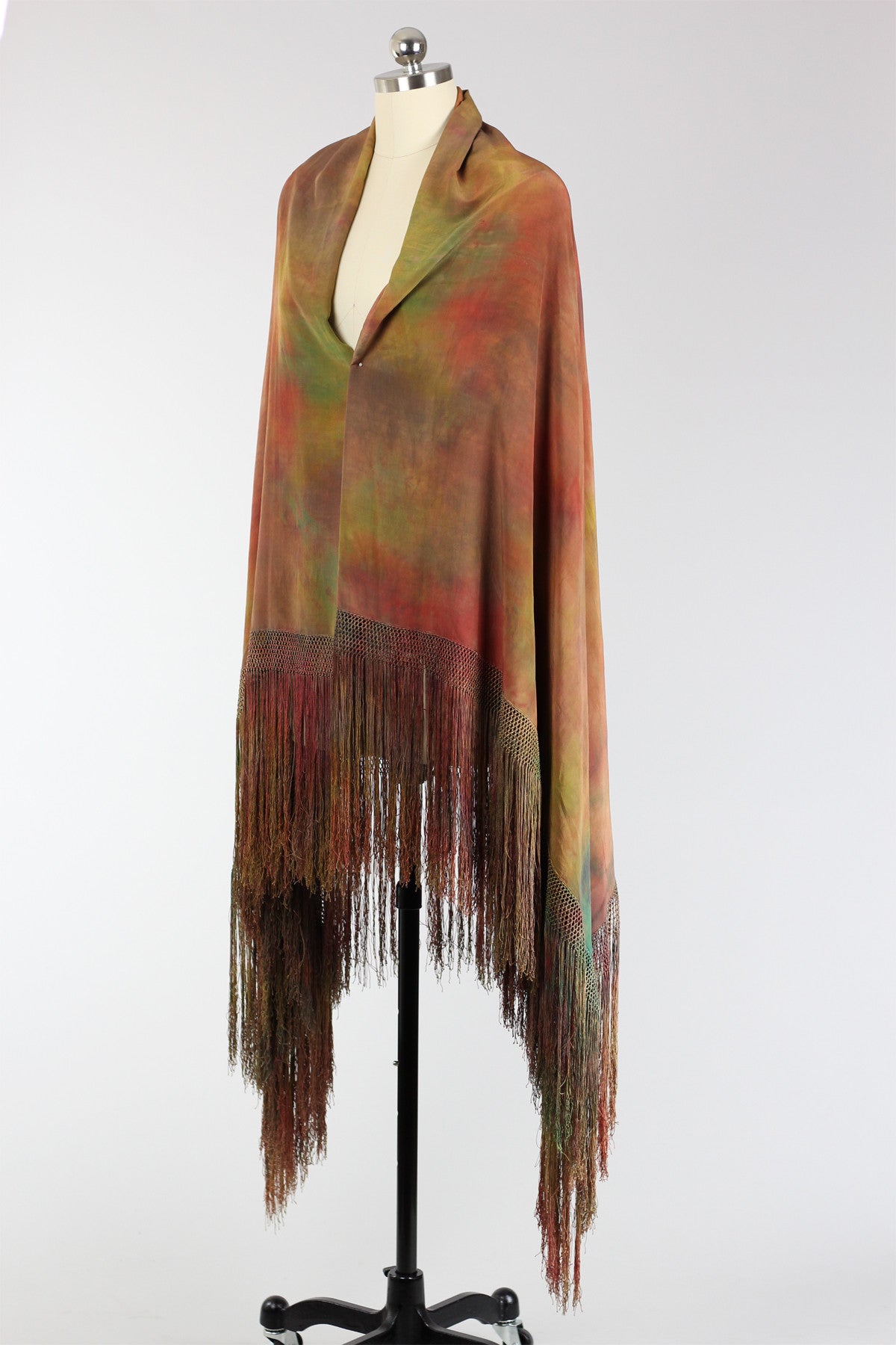 1920s Tie Dye Antique Chinese Silk Shawl