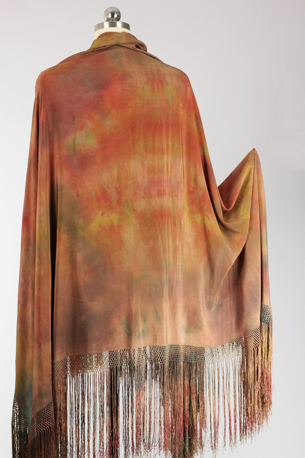 1920s Tie Dye Antique Chinese Silk Shawl