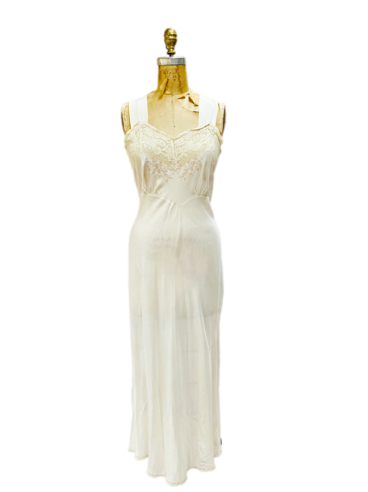 1930s Bias Cut Nightgown Slip Dress