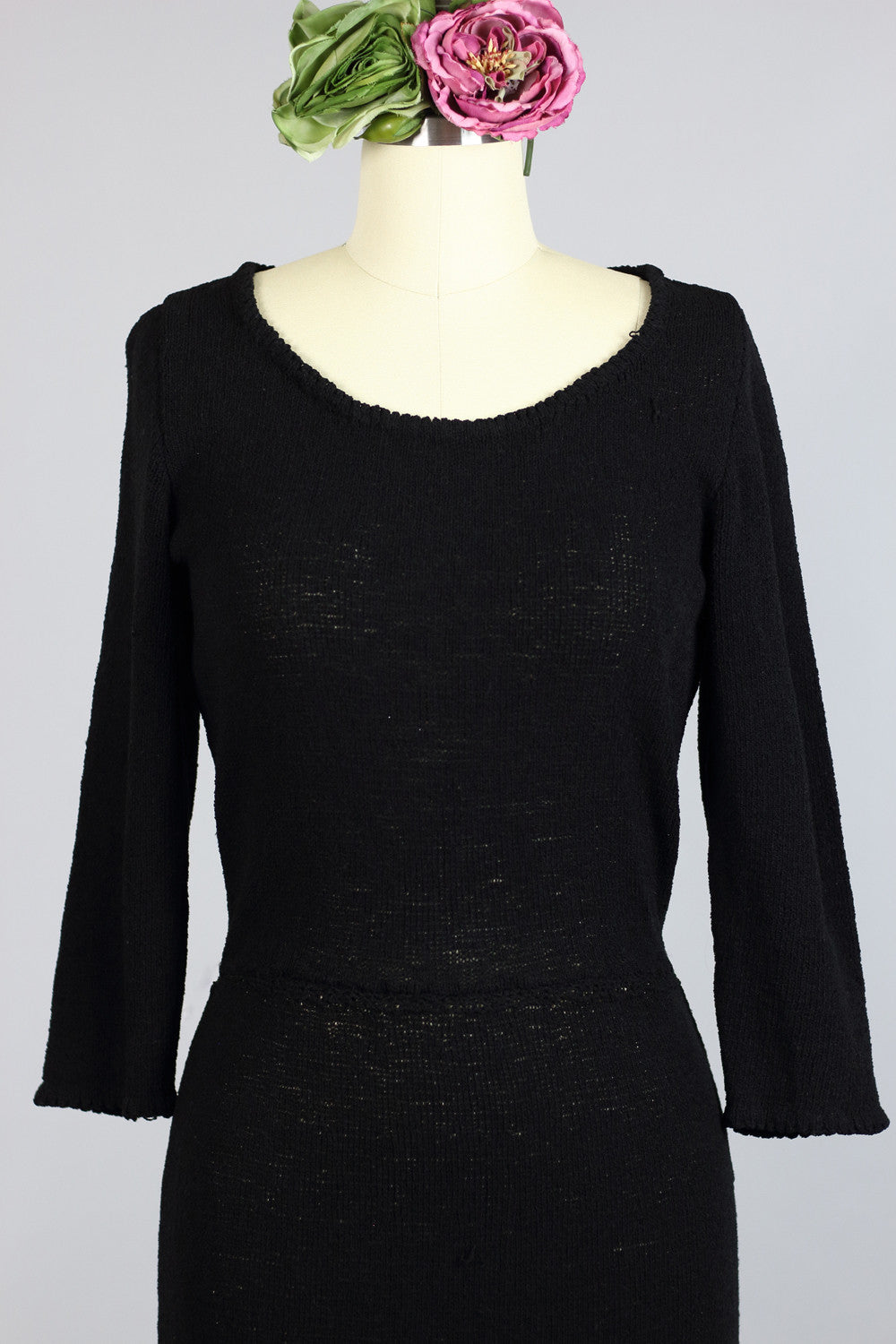 Elegant 1930s Wool Knit Dress