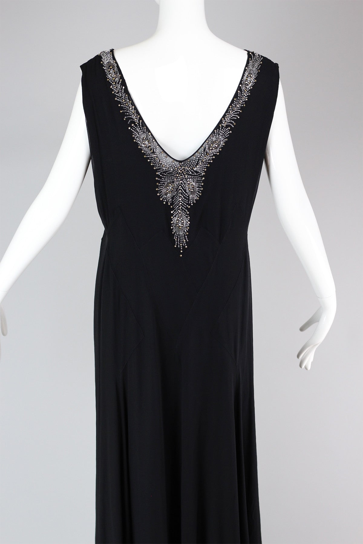 Exquisite Late 20s, Early 1930s English Couture Beaded Chiffon Gown by Norman