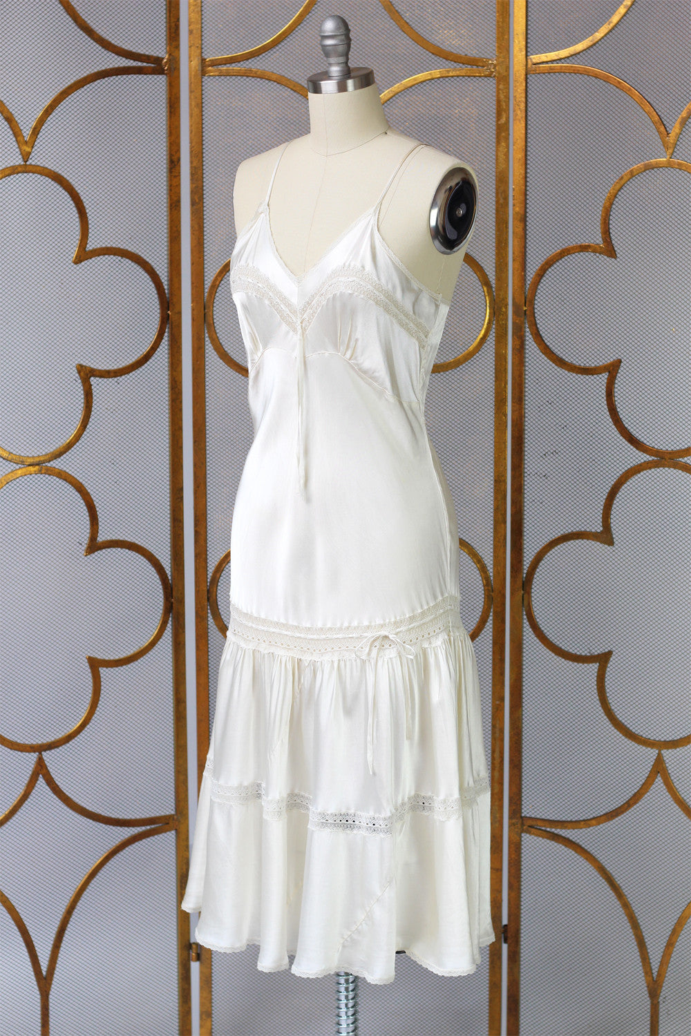 Rare 1930s Liquid Silk Lingerie Slip Dress