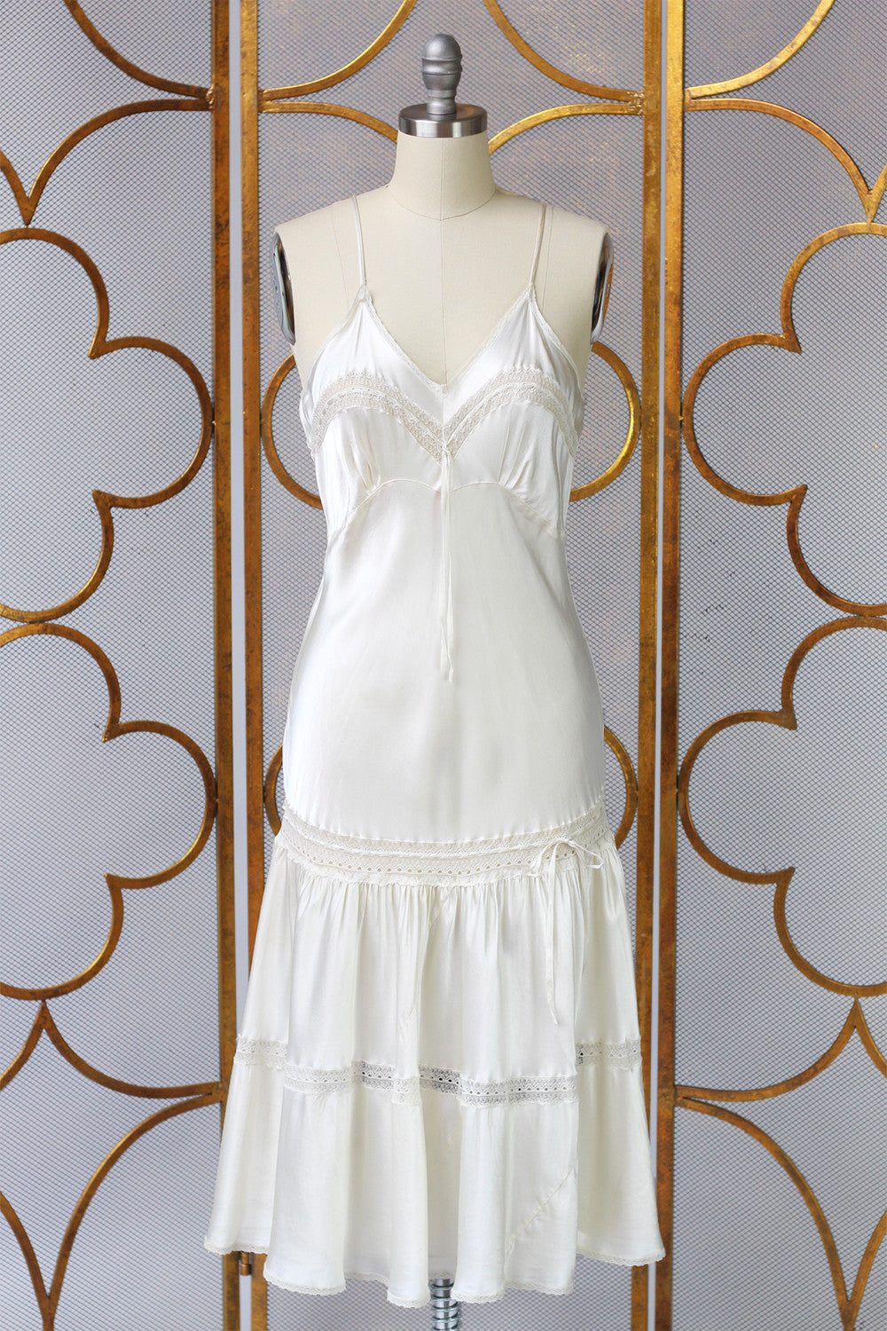 Rare 1930s Liquid Silk Lingerie Slip Dress