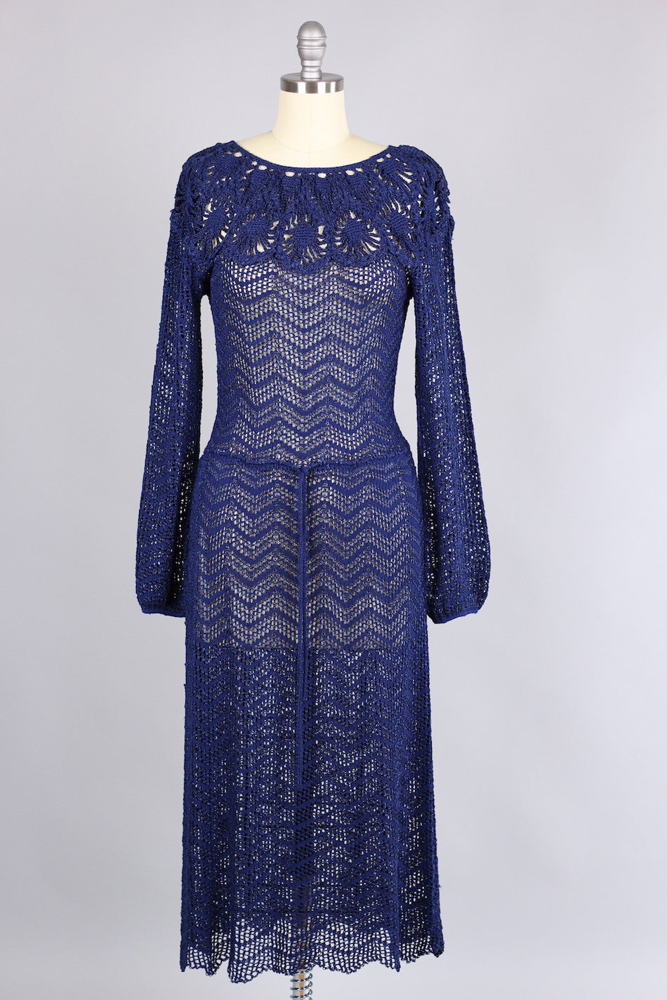 Vintage 1930s Navy Rayon Knit Dress Muse Vintage 1930s Navy Rayon Knit Dress Muse