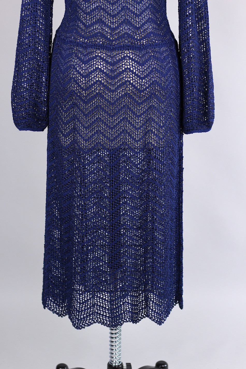 Vintage 1930s Navy Rayon Knit Dress