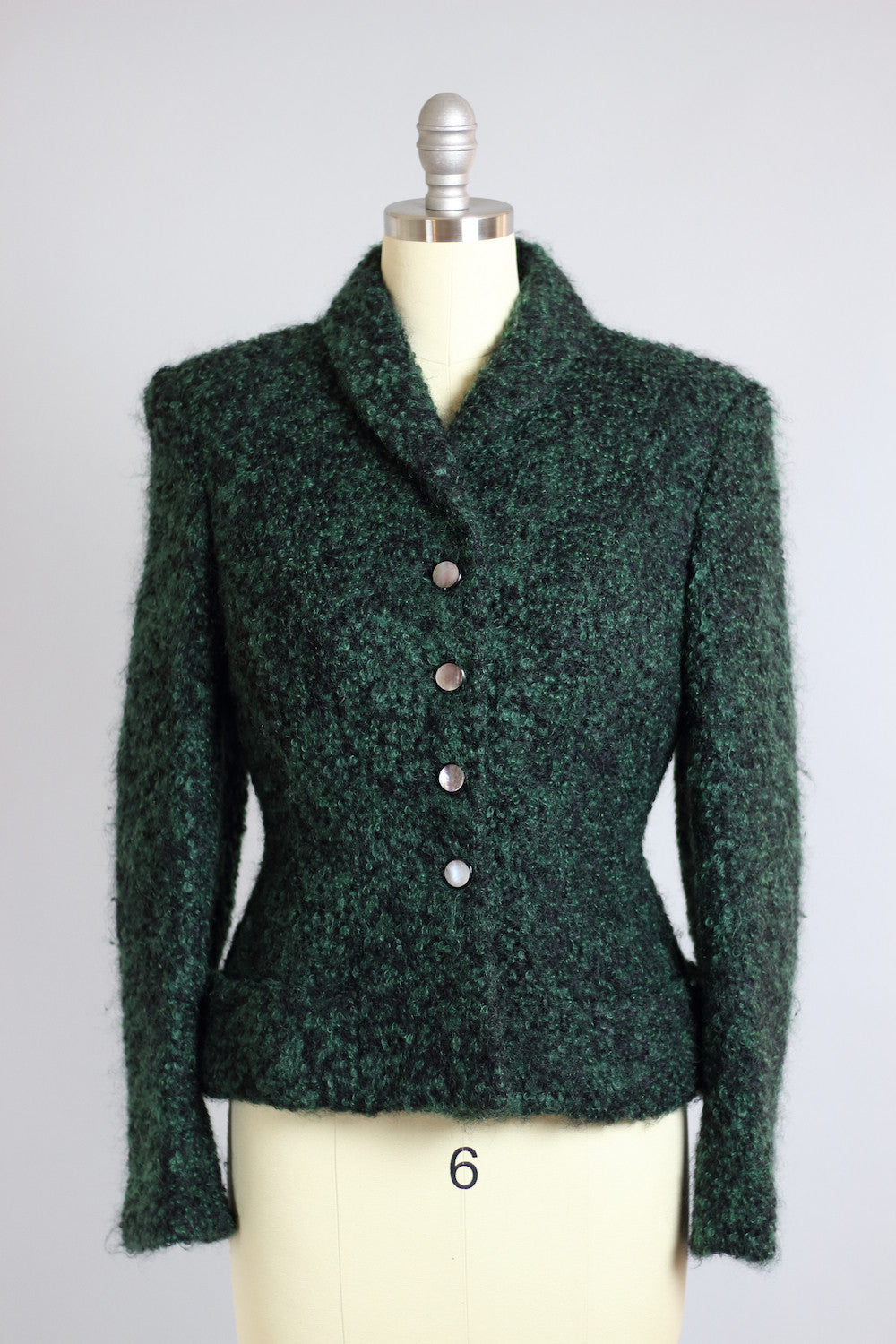 Fabulous 1940s Hunter Green Mohair Jacket