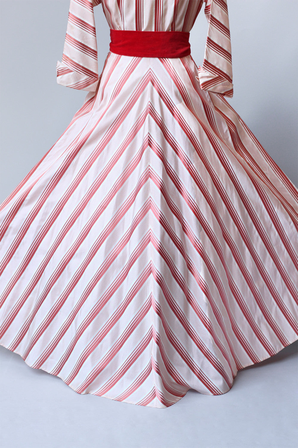Rare 1950s New Look Striped Taffeta House Coat Dress