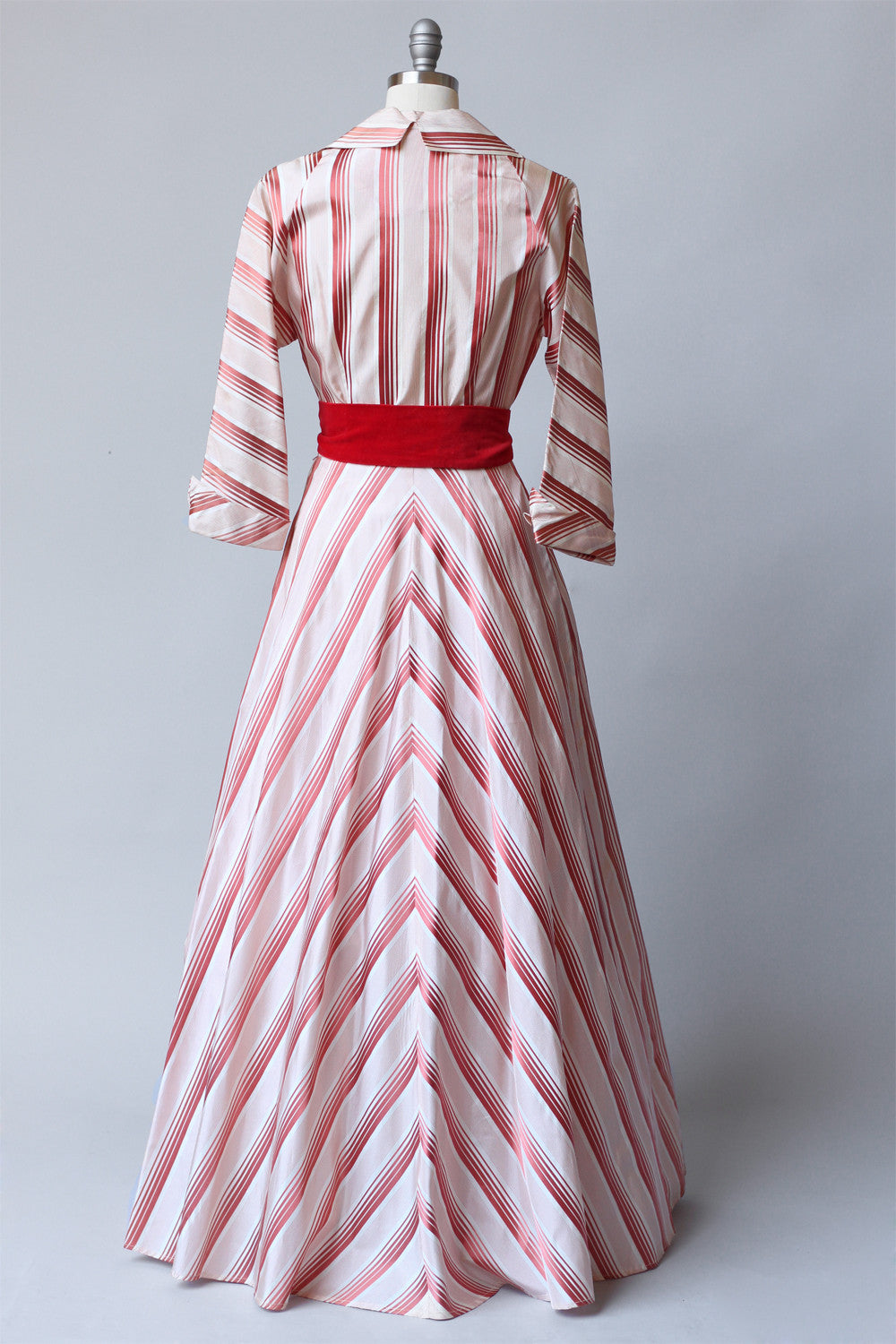 Rare 1950s New Look Striped Taffeta House Coat Dress