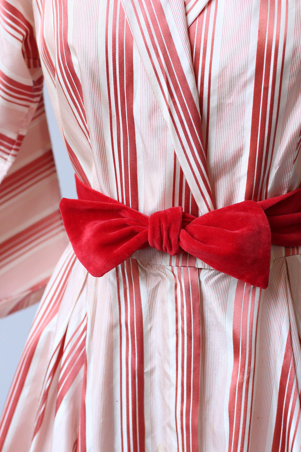 Rare 1950s New Look Striped Taffeta House Coat Dress