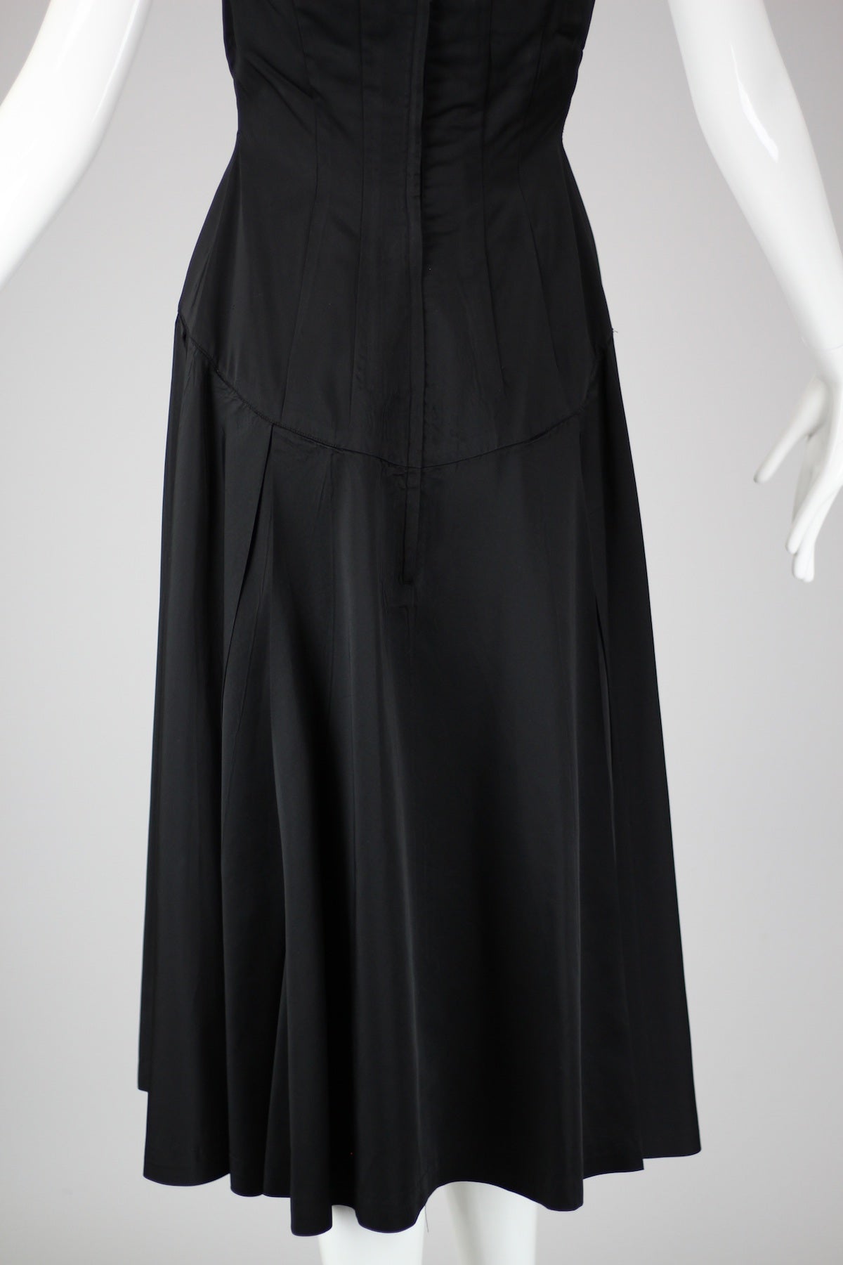 RESERVED For Tammara- Rare 1950s Lilli Ann Black Satin Halter Dress