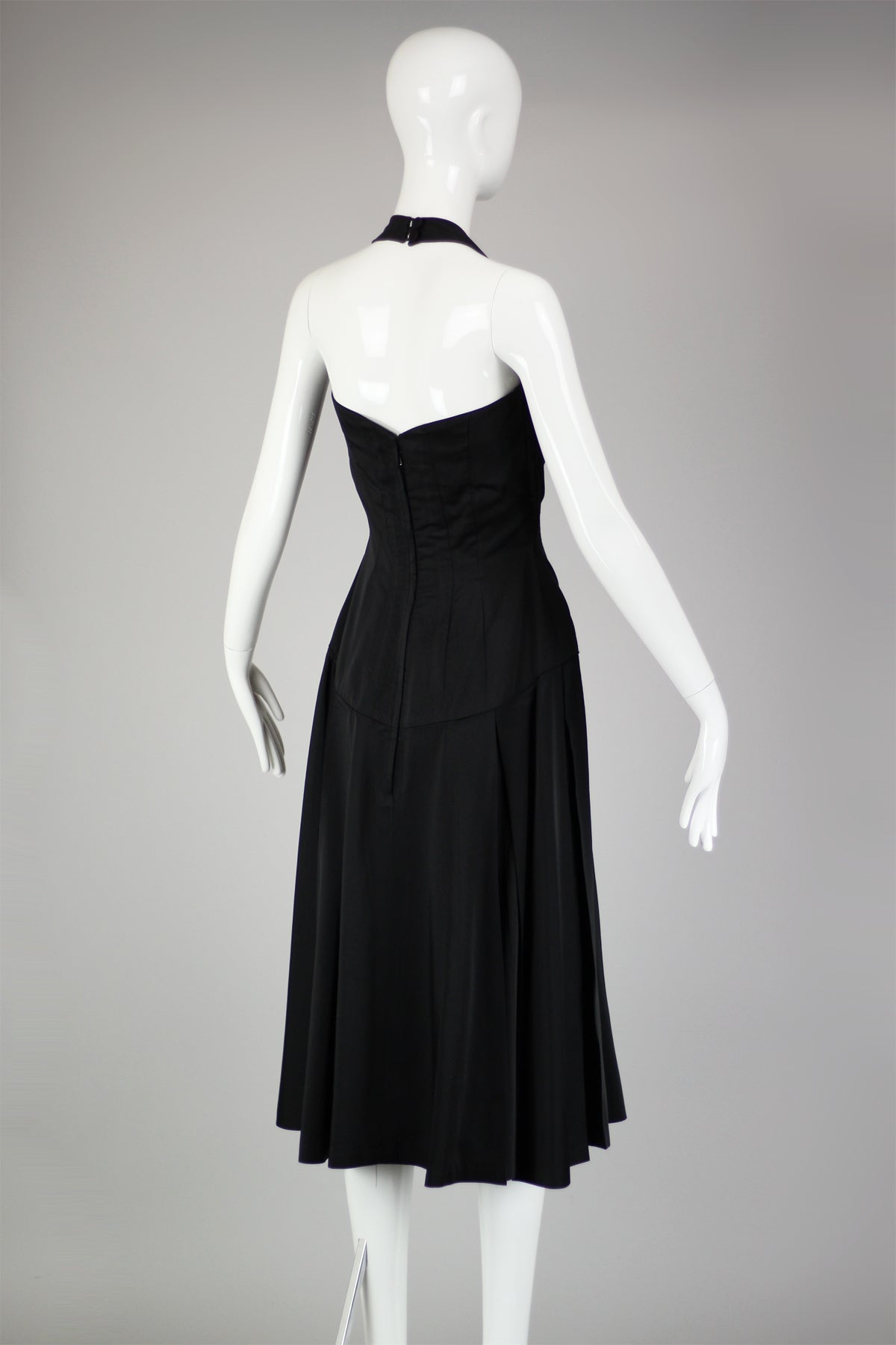 RESERVED For Tammara- Rare 1950s Lilli Ann Black Satin Halter Dress