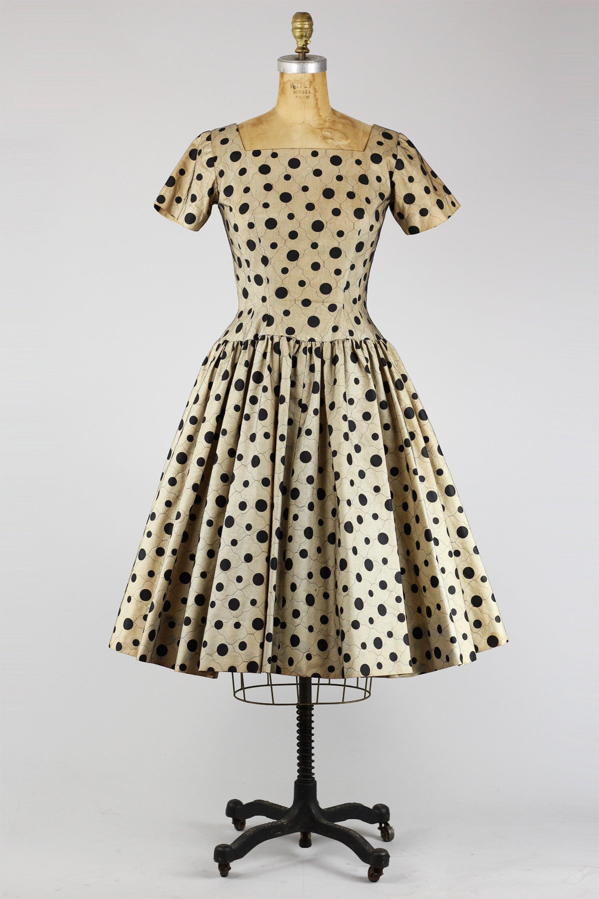 Rare 1950s New Look Polka Dot Dress / 1950s Formal Party Dress Muse Rare 1950s New Look Polka Dot Dress / 1950s Formal Party Dress Muse