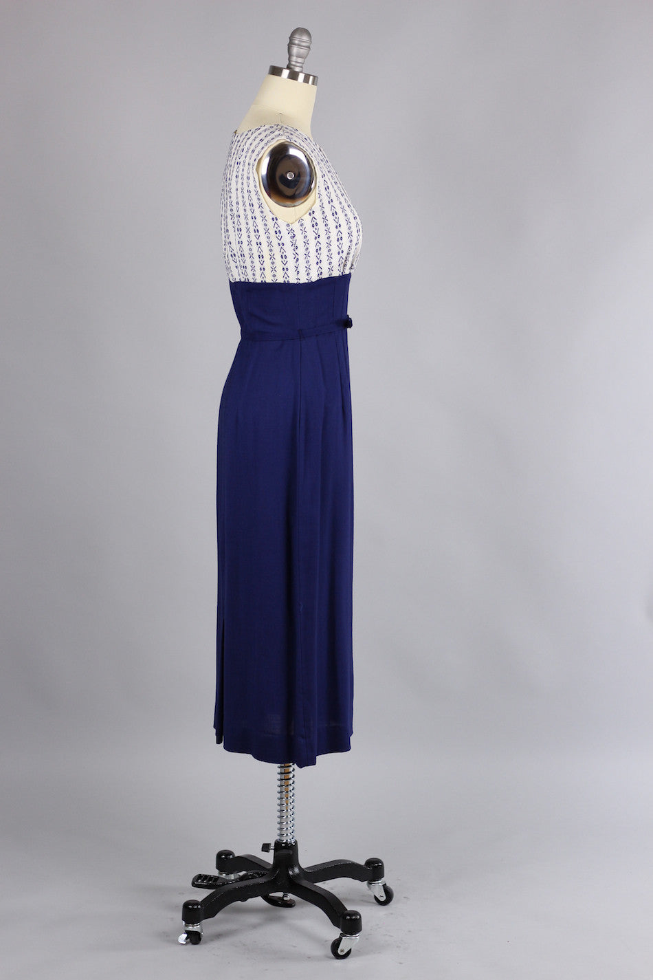Incredible 1960s Fitted Navy Gabardine Dress with Bolero