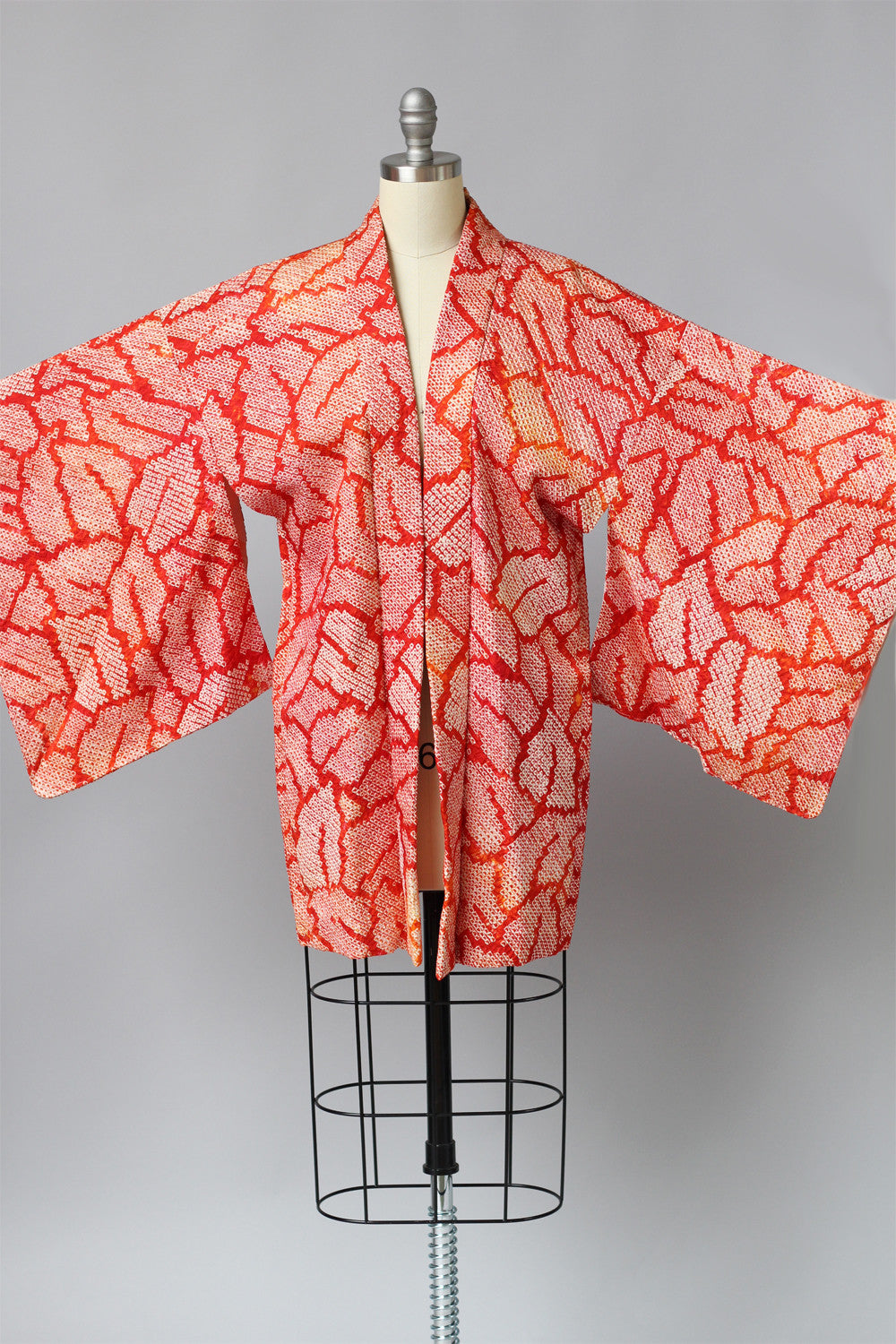 Vintage Shibori Print Japanese Silk Kimono Jacket