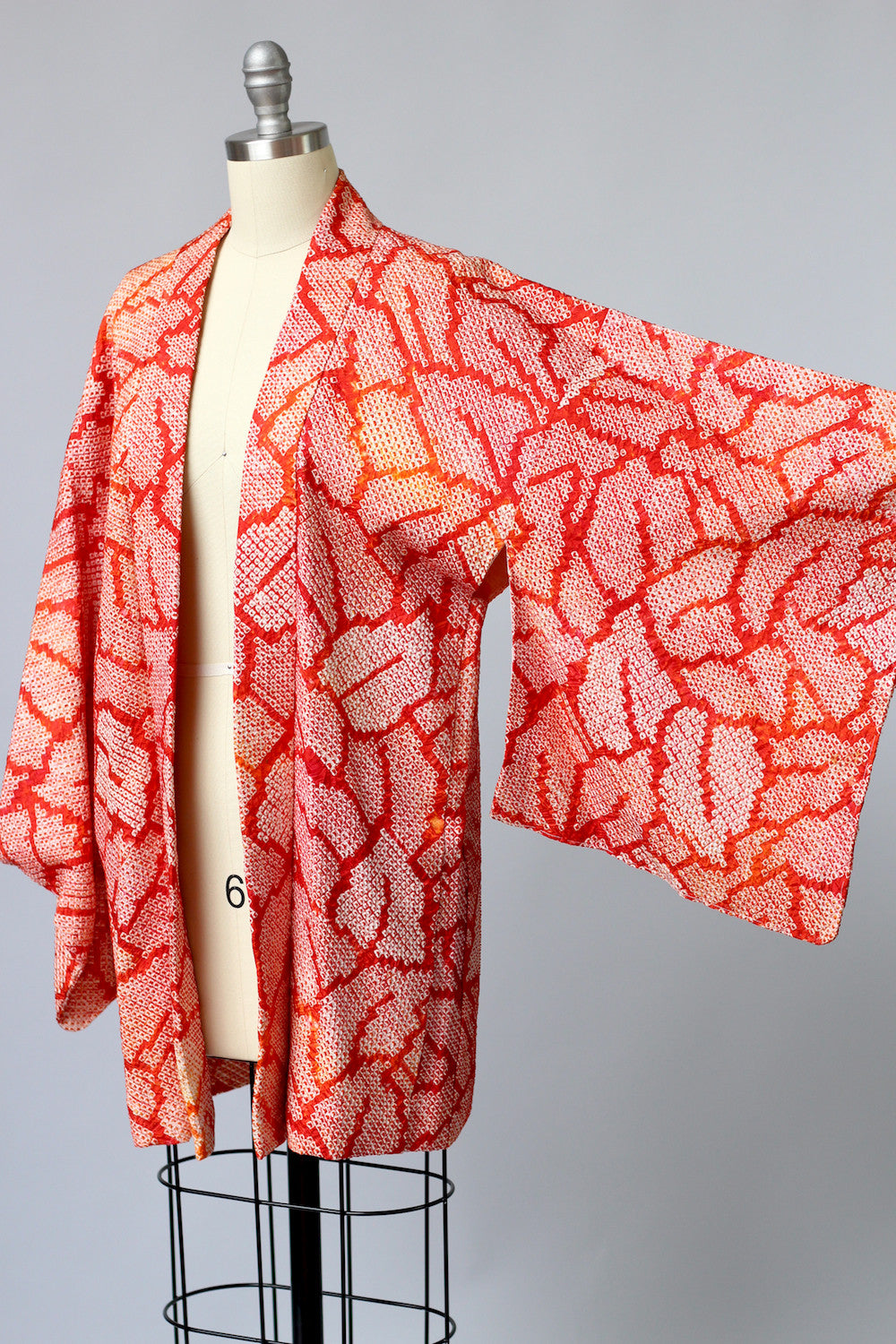 Vintage Shibori Print Japanese Silk Kimono Jacket