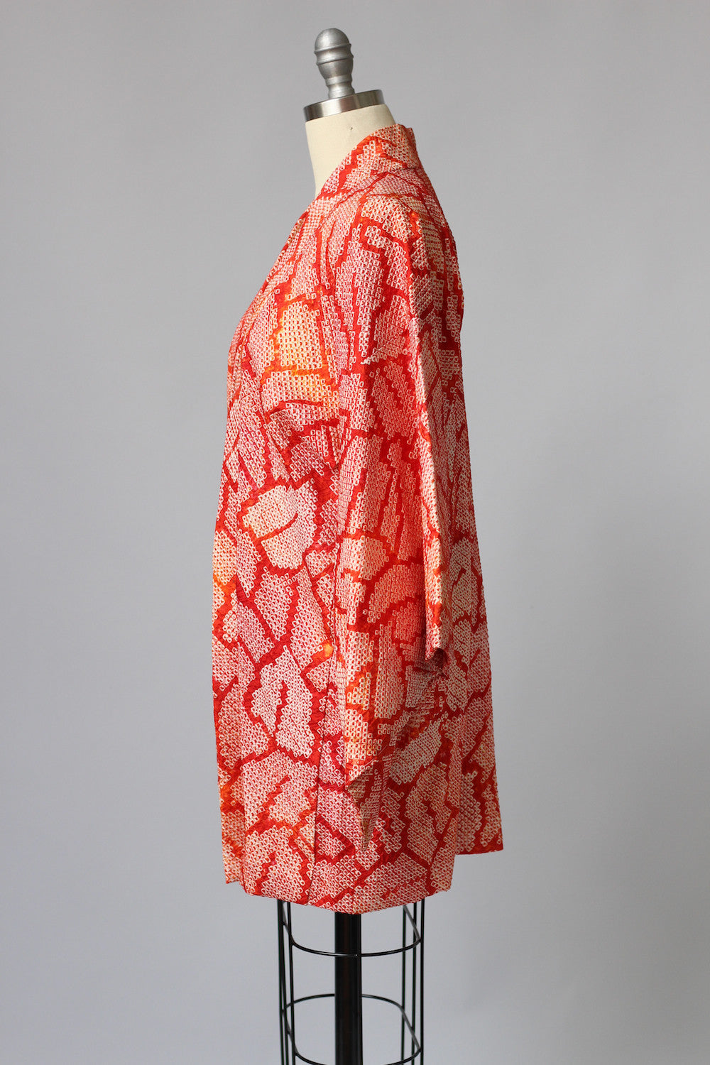 Vintage Shibori Print Japanese Silk Kimono Jacket