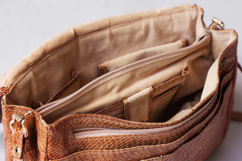 1970s Cobra Skin Shoulder Bag