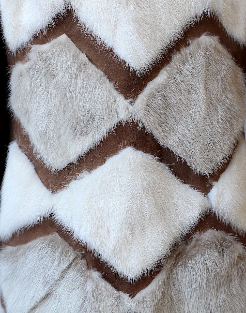 1970s Patchwork Rabbit Fur and Suede Coat