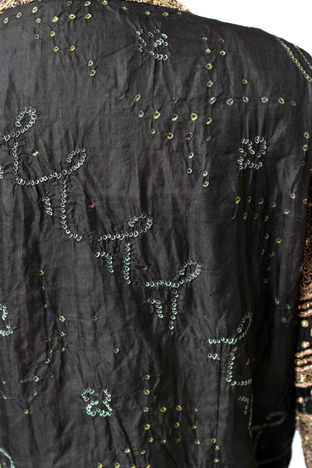 Vintage 1980s Handmade Metallic Beaded Indian Jacket