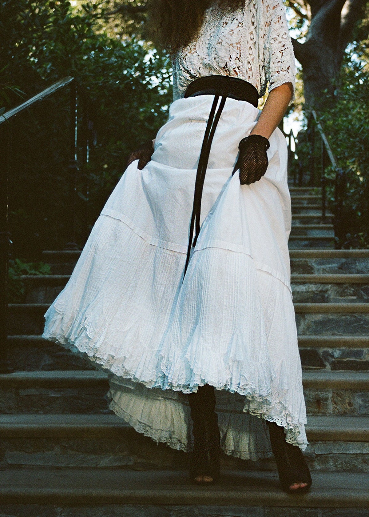 Rare Antique Victorian Scalloped Hem Wedding Petticoat