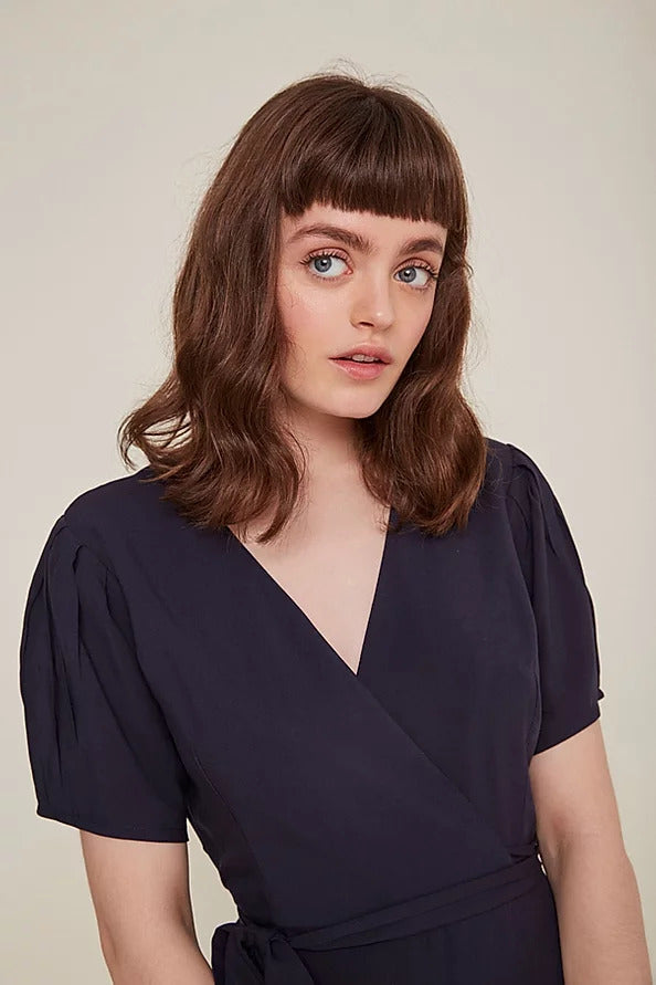 Silvia Wrap Dress - Navy