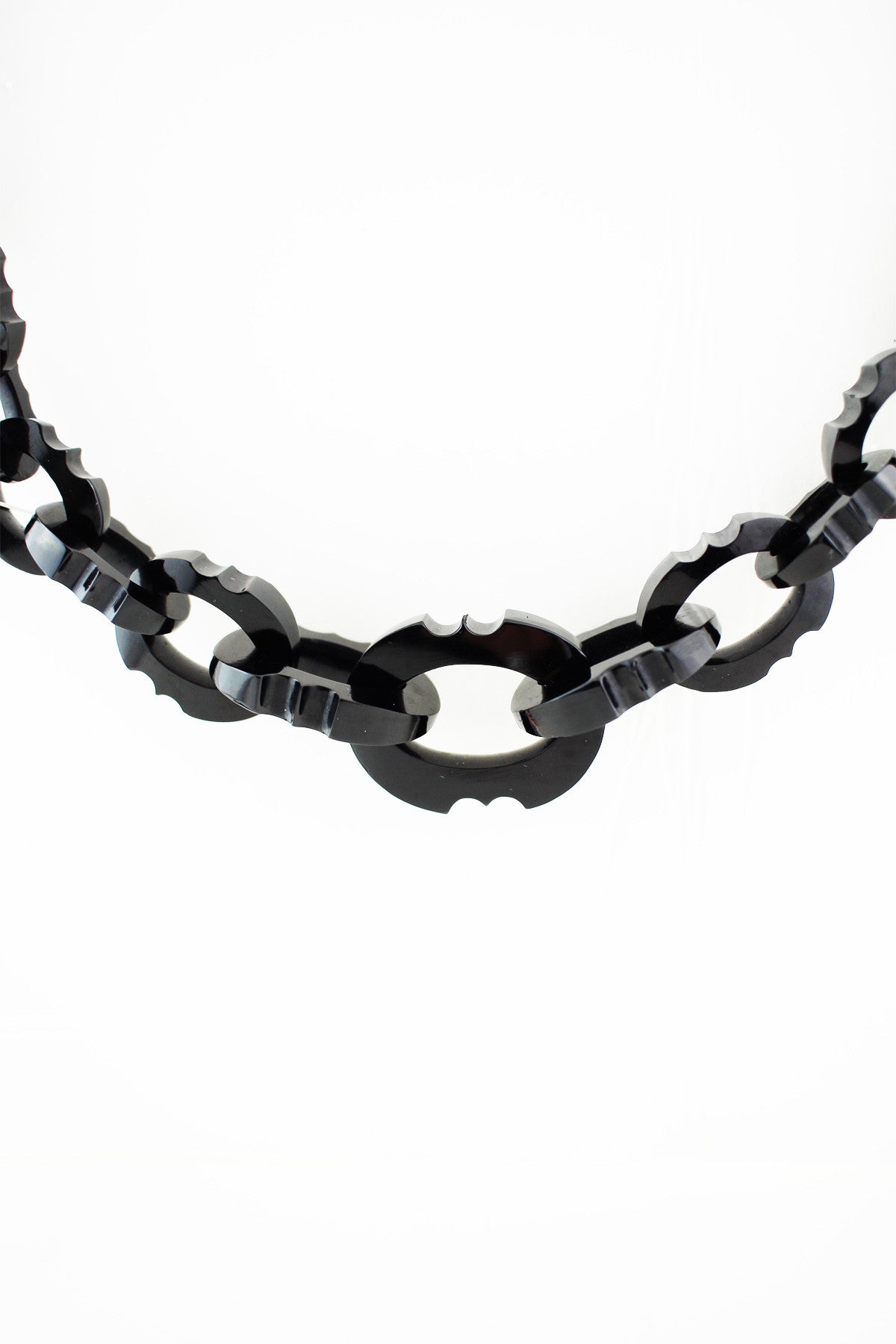 Rare Antique Victorian Genuine Whitby Jet Link Necklace