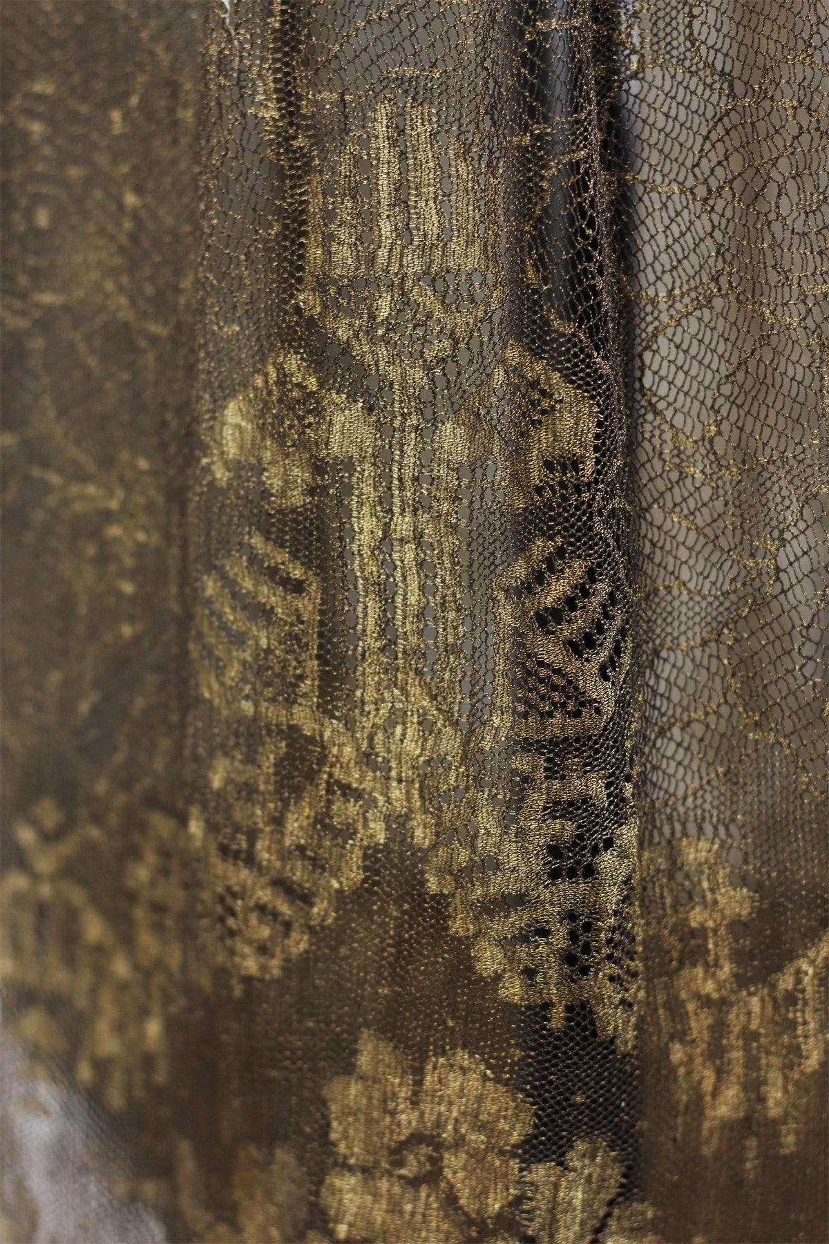 Rare 1920s Egyptian Revival Gold Metallic Lace and Lamé Dress