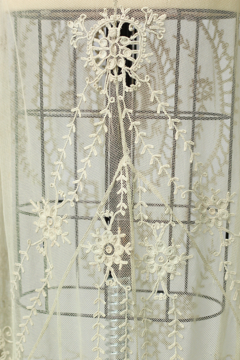 Rare Antique Edwardian Irish Tambour Lace Wedding Skirt