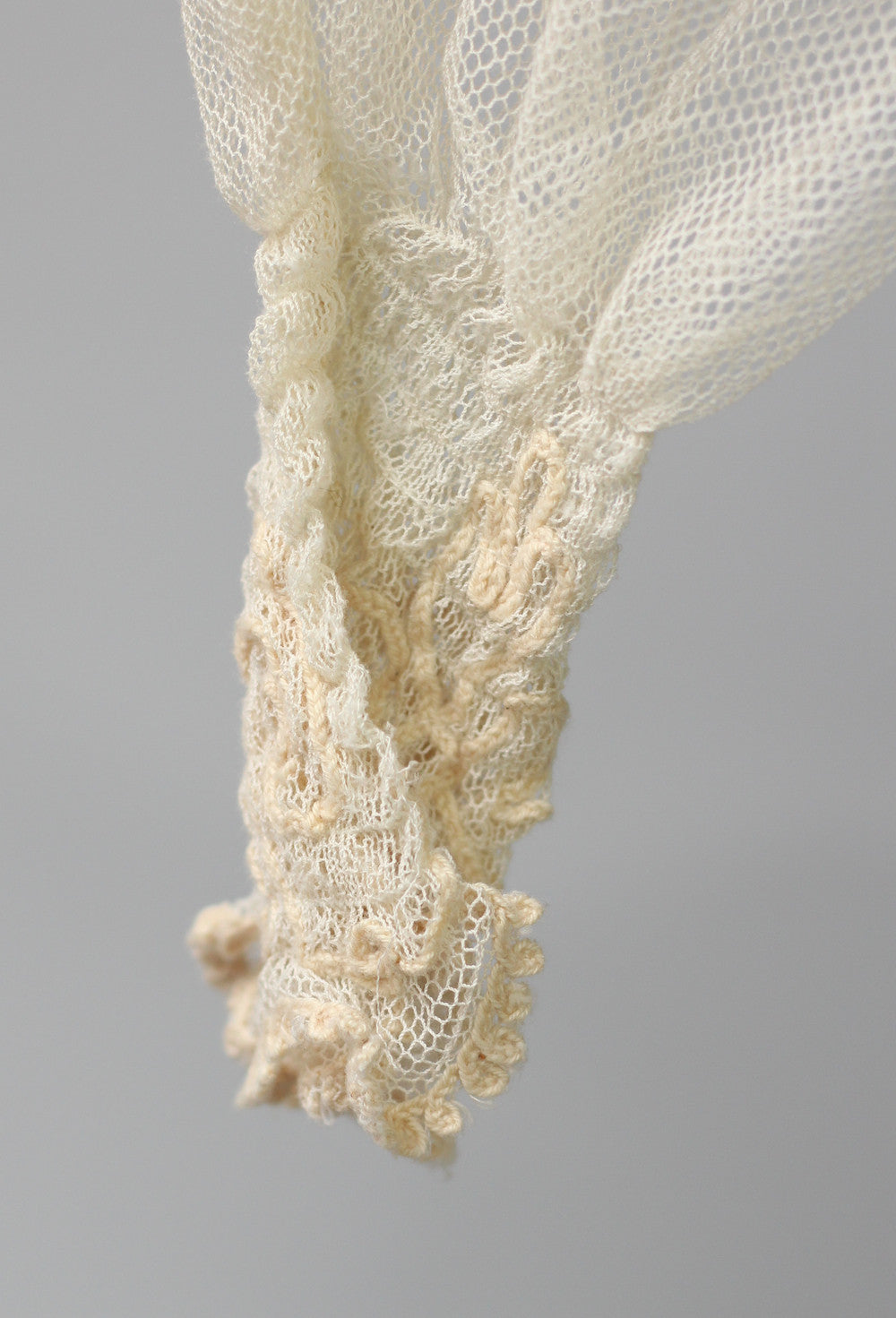 Antique Edwardian French Tambour Ecru Lace Peasant Blouse