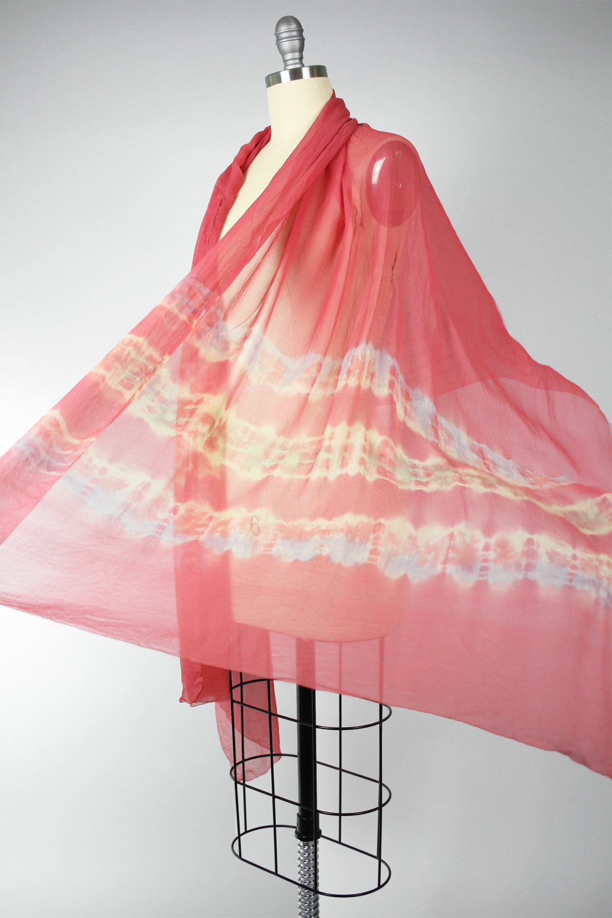 Rare Antique Chinese Pure Silk Hand Painted Shawl