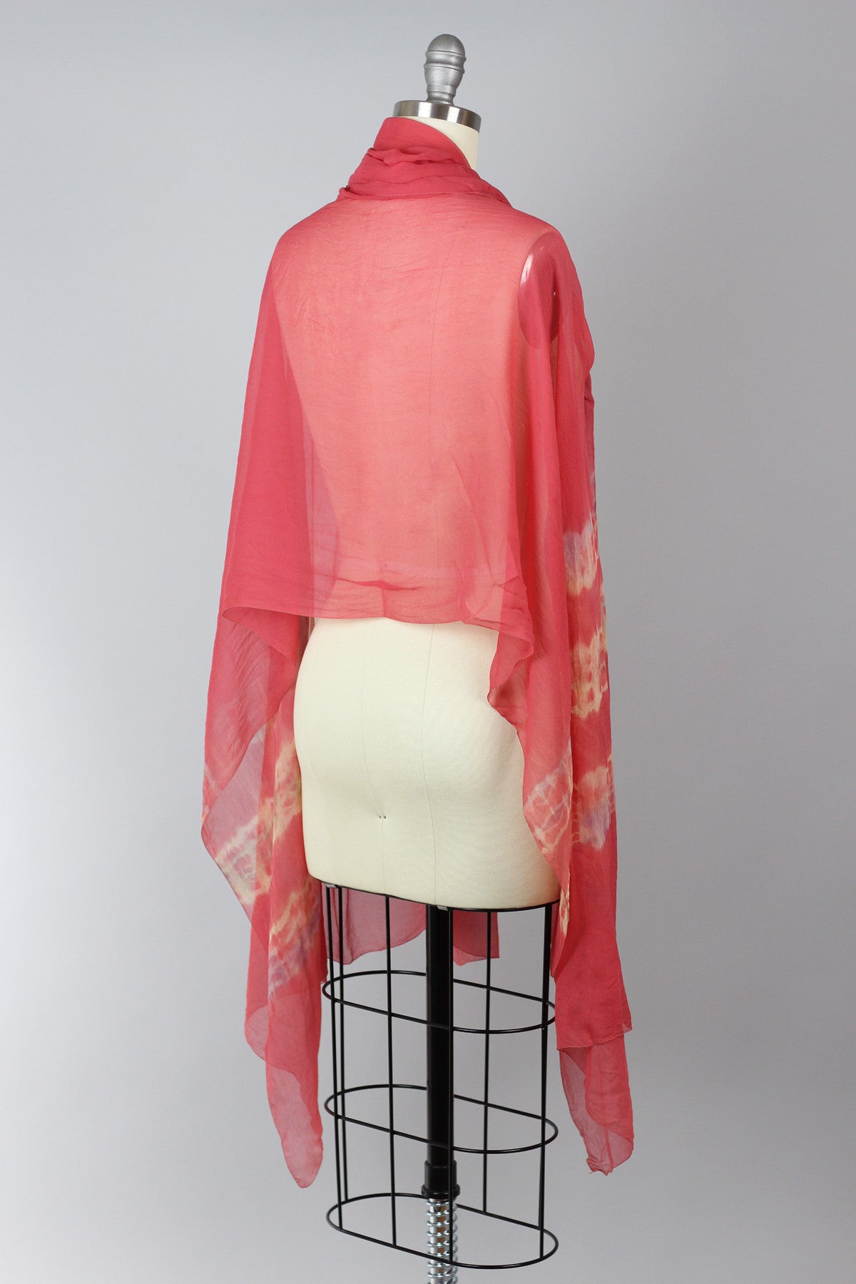 Rare Antique Chinese Pure Silk Hand Painted Shawl