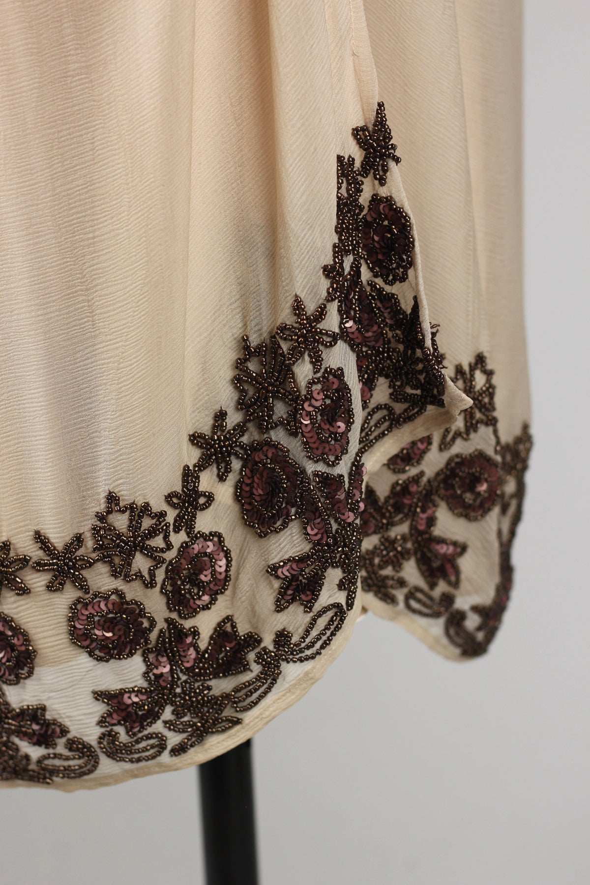 Vintage Inspired Bonnie Strauss Silk Chiffon Beaded Skirt