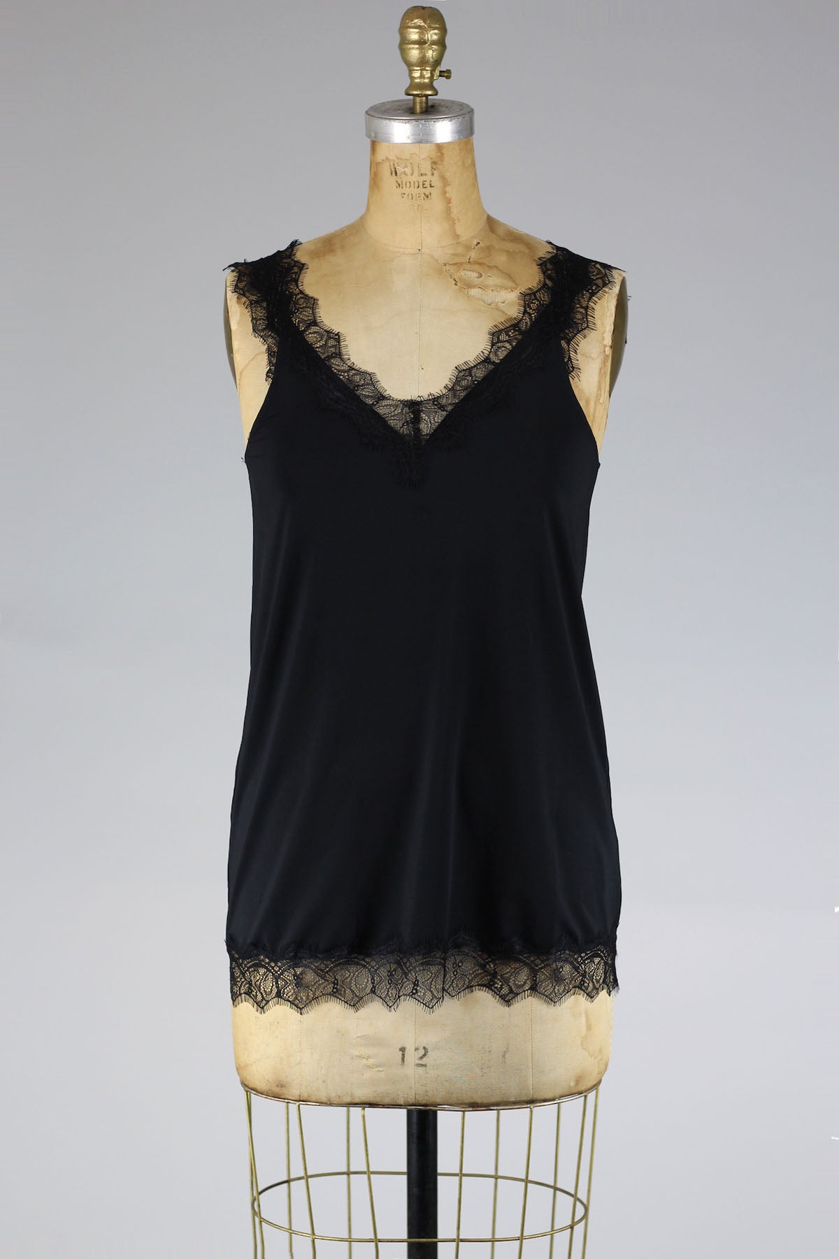 Rosemunde Chantilly Lace Tank in Black