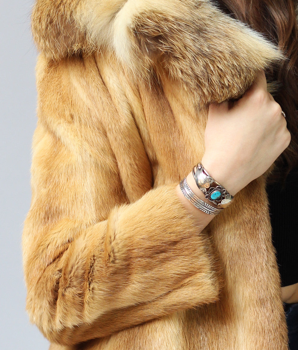 Oh Hold- Vintage Sterling Silver and Turquoise Flower Cuff