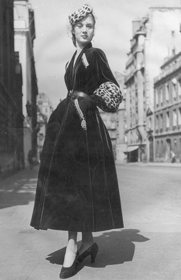 Incredible Dior "New Look" 1950s Velvet Opera Coat