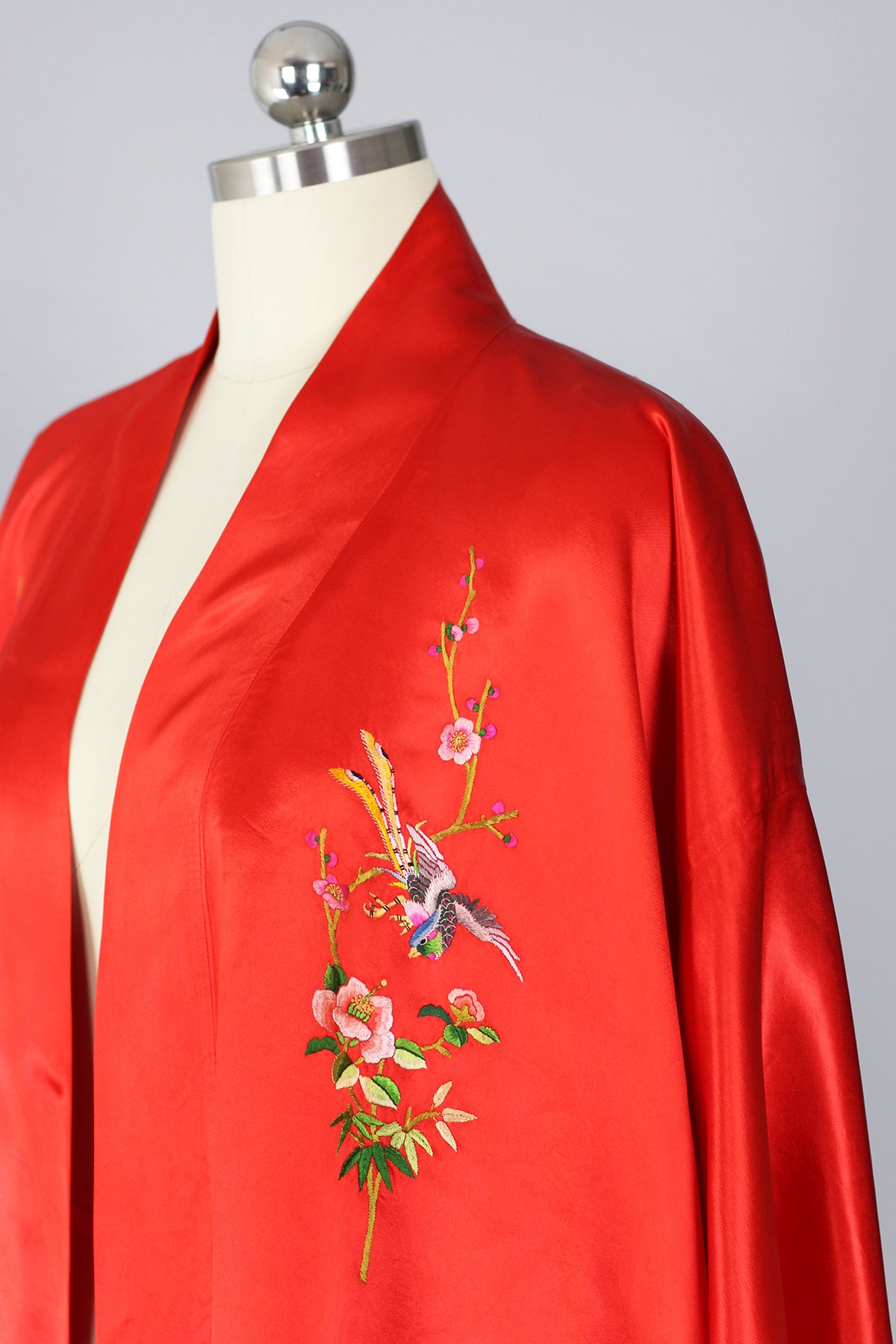 1940s Red Satin Kimono Robe