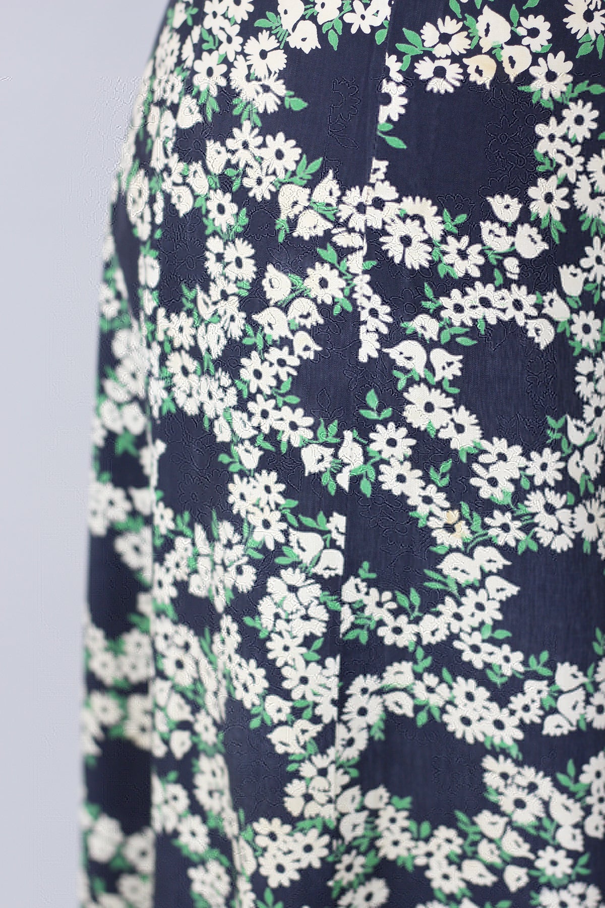 1920s Dropped Waist Rayon Floral Skirt