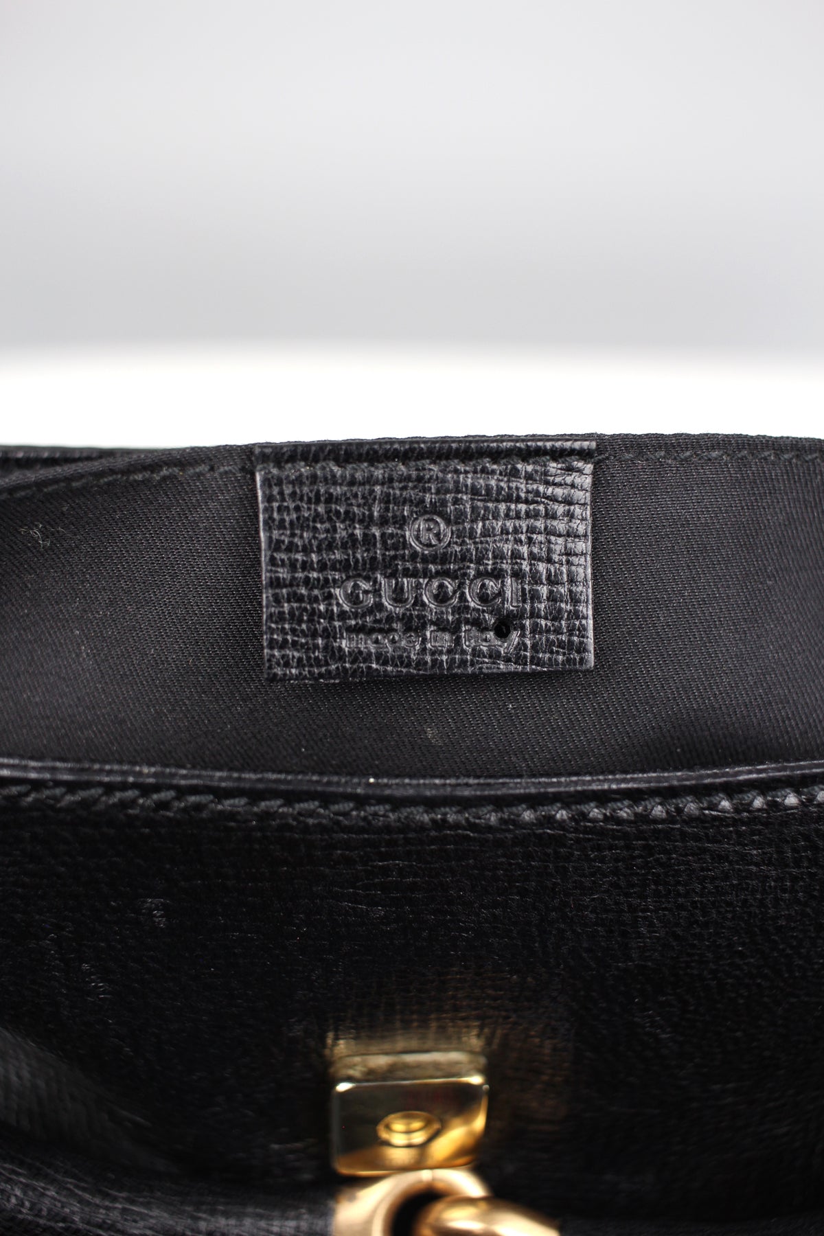 Gucci Tom Ford 2003 Rare Black Leather and Rose Gold Horsebit Bag