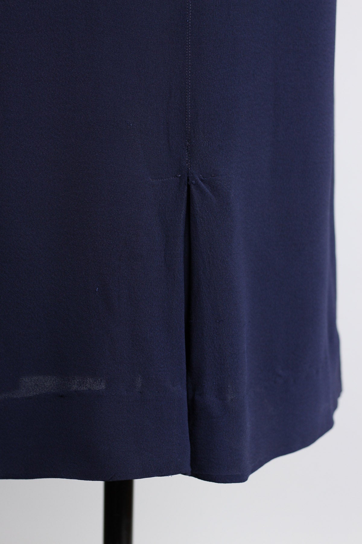 Rare 1930s-40s Navy Crepe Dress with Yellow Bakelite Buttons