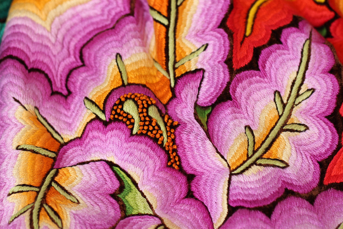 Very Rare Original 1940s-50s Tehuantepec Mexico Skirt with All-Over Embroidery
