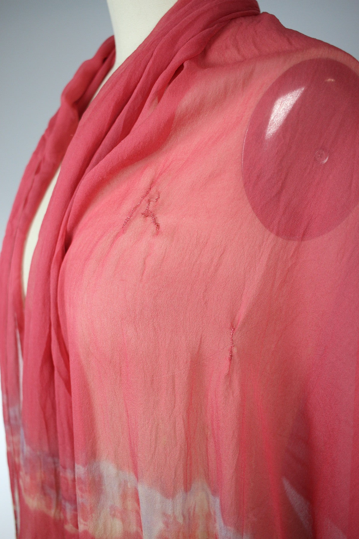 Rare Antique Chinese Pure Silk Hand Painted Shawl