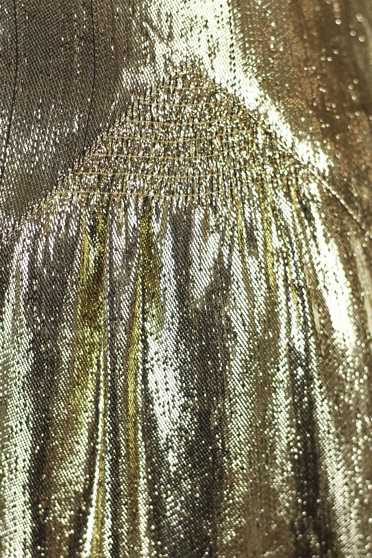 Rare Vintage Burberry Metallic Gold Silk Lame Skirt