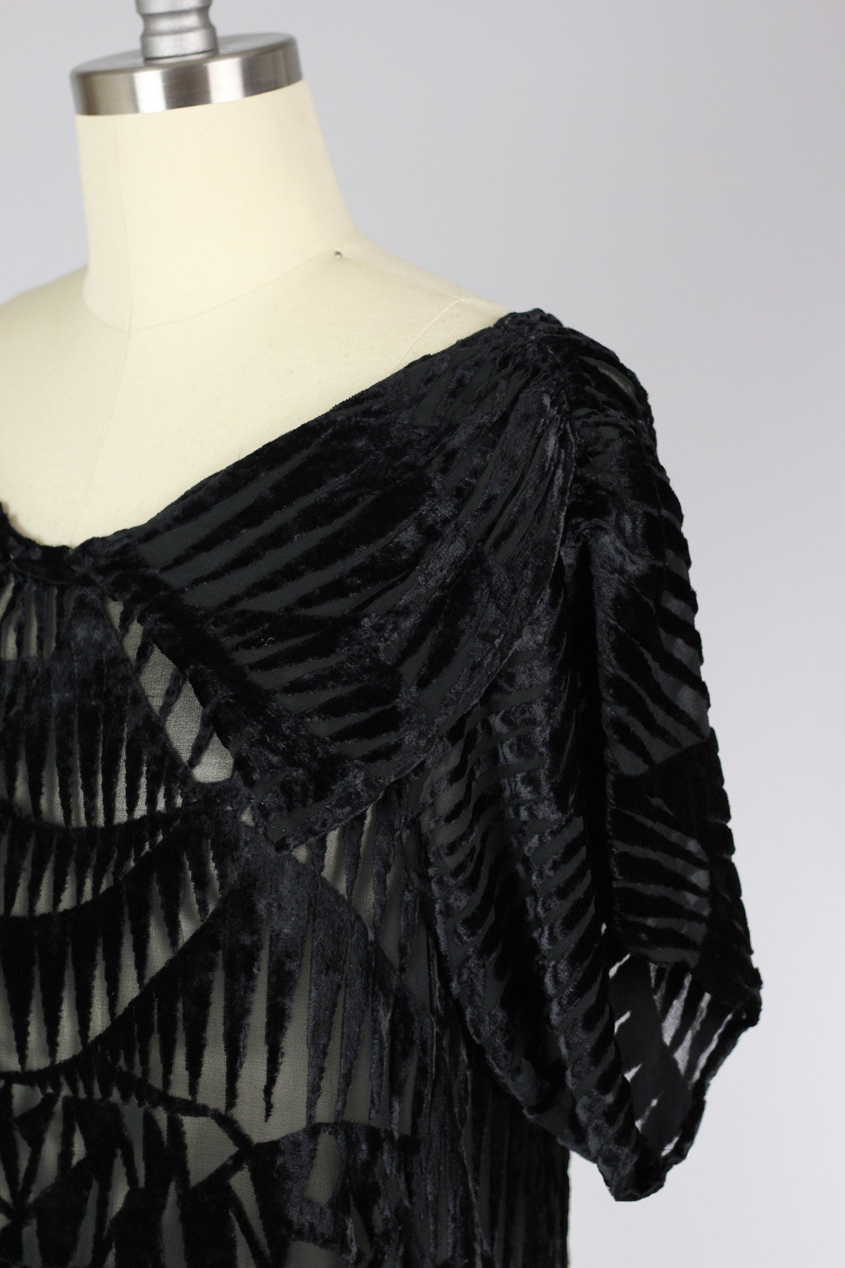 Rare 1920s Devoré Silk Velvet Dress